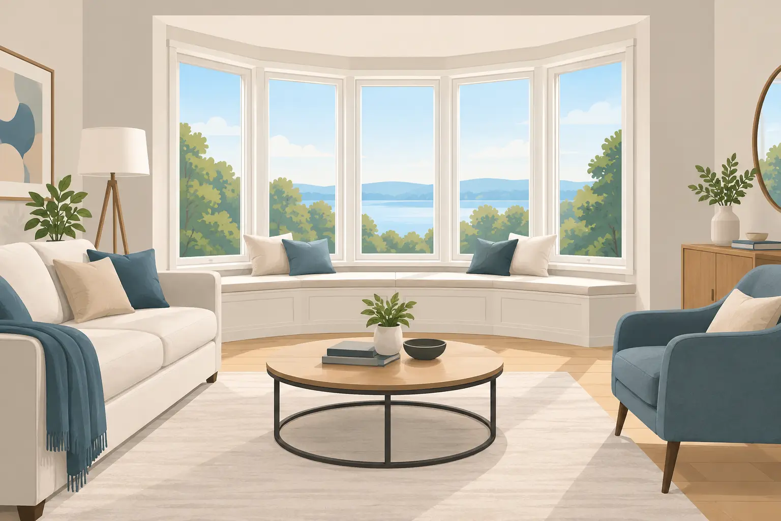 Bow Windows for Living Room Design Choices